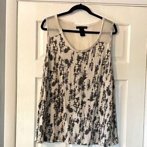 Sleeveless tan and black work top